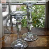 D48. Glass candlesticks. 
